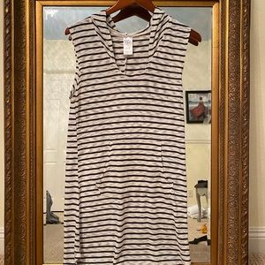 Kona Sol hoodie striped beach cover up dress